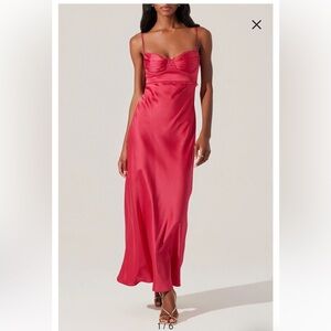 Florianne Lace Trim Satin Slipdress